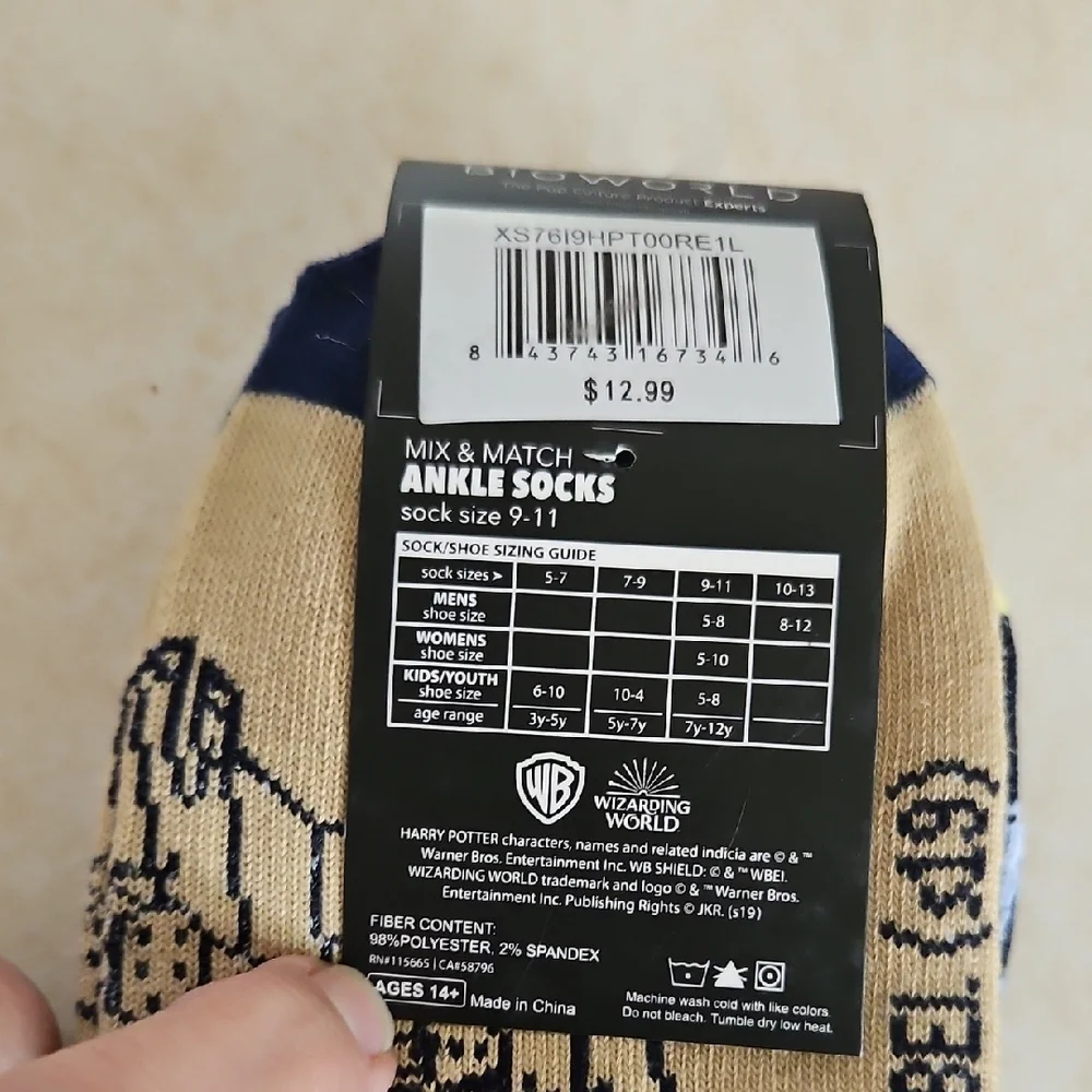 Warner Bros. Blue and Yellow Casual Socks